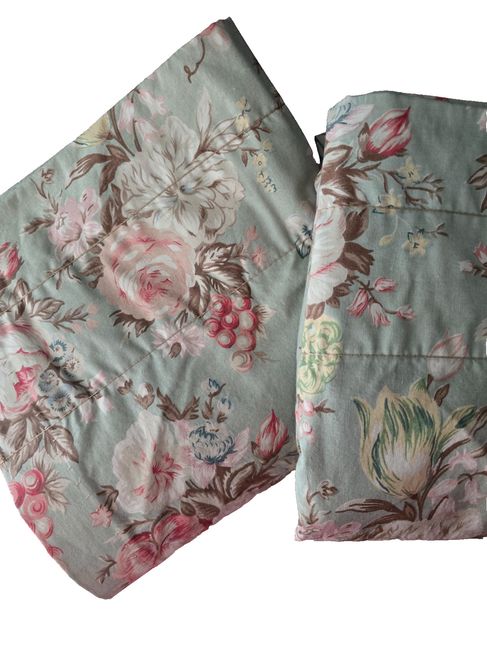 NOS Ralph Lauren Charlotte IV Sage Green Damask Floral Drapes  40" X 86" Lined